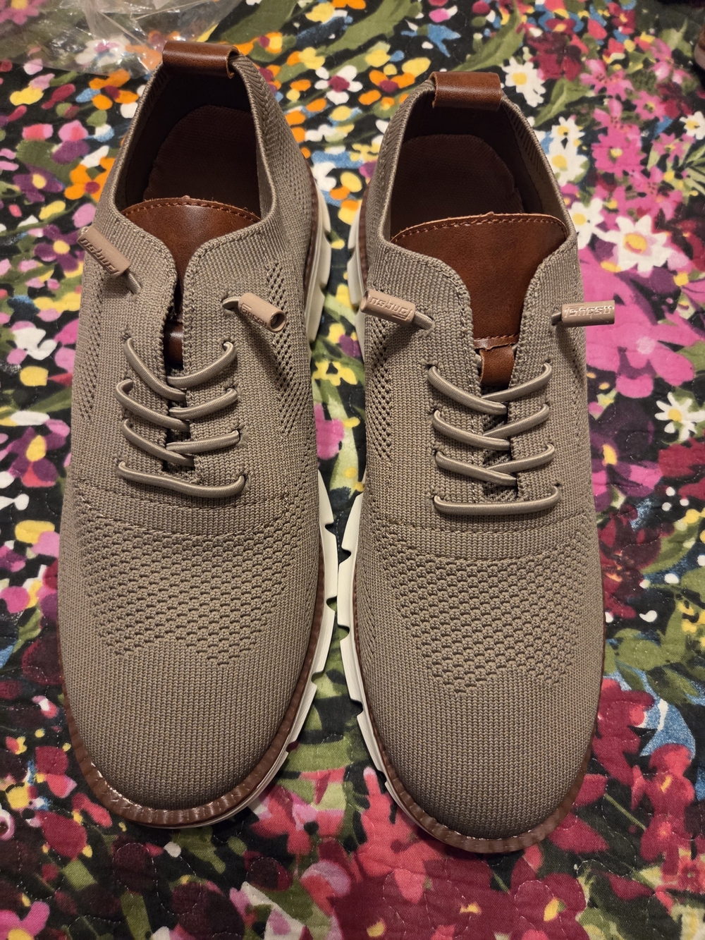 Unisex Lightweight Knit Casual Sneakers - Taupe